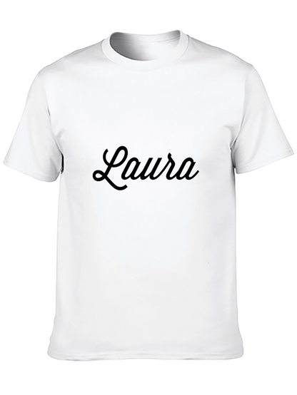 Laura Script Black T-Shirt - Personalized Gift