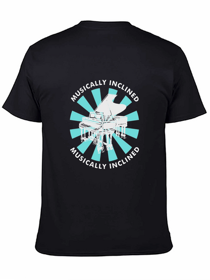 Musically Inclined Piano Graphic Tee - Black