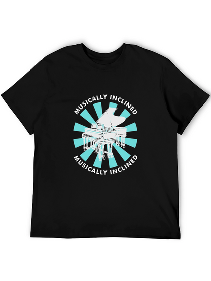 Musically Inclined Piano Graphic Tee - Black