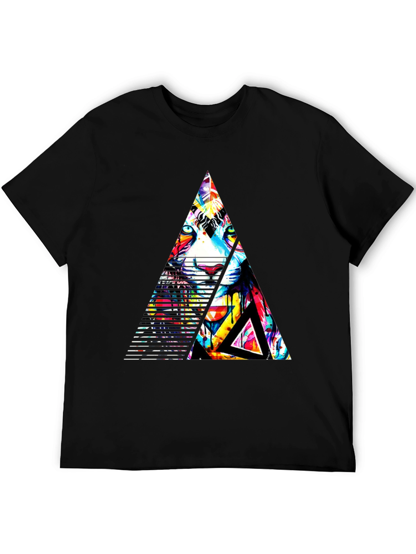Abstract Triangle Tiger Graphic Tee