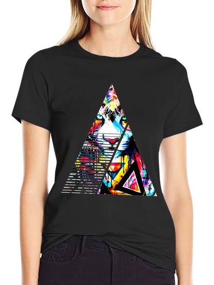 Abstract Triangle Tiger Graphic Tee