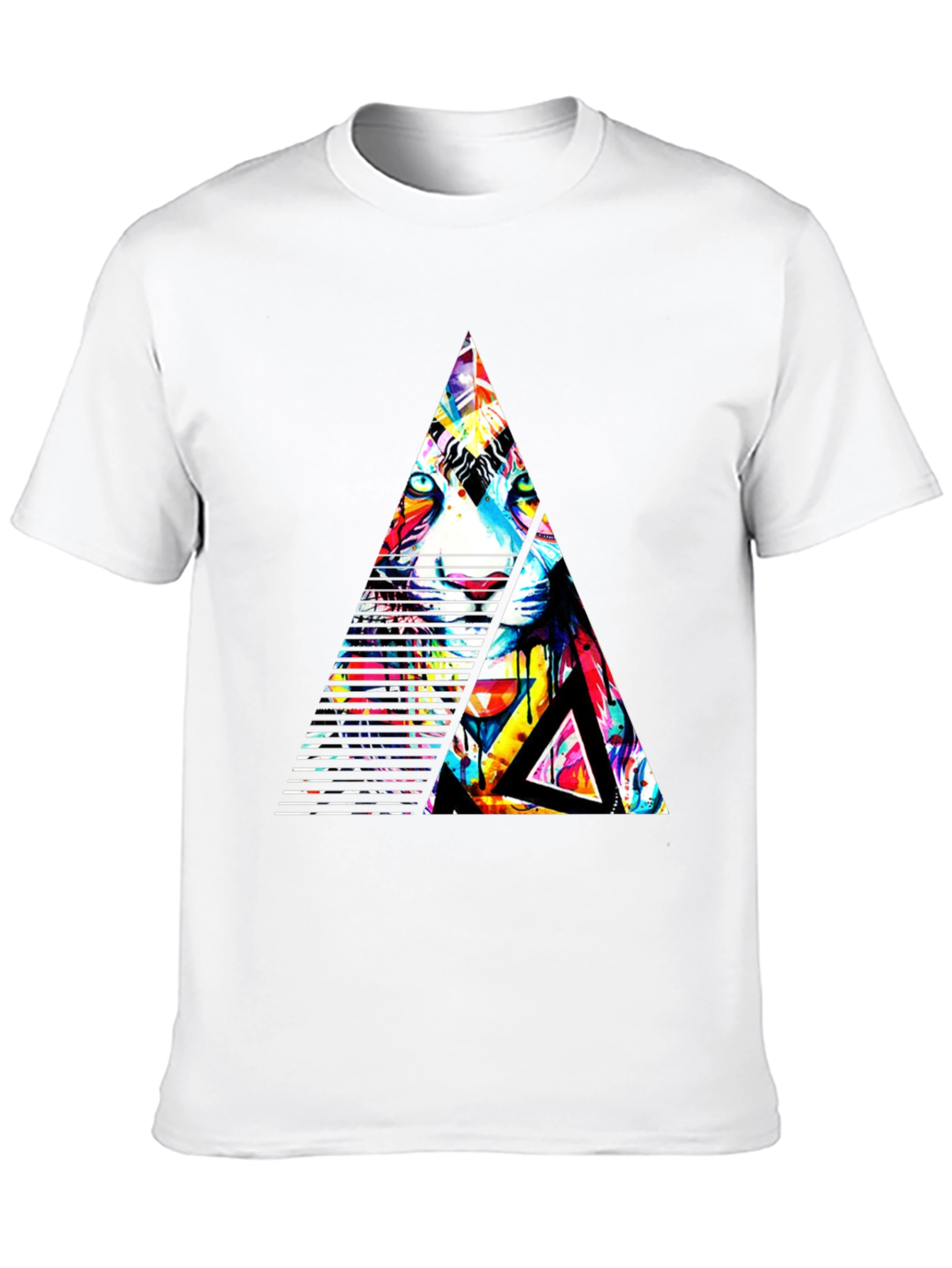 Abstract Triangle Tiger Graphic Tee