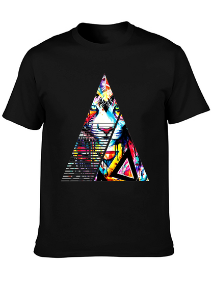 Abstract Triangle Tiger Graphic Tee