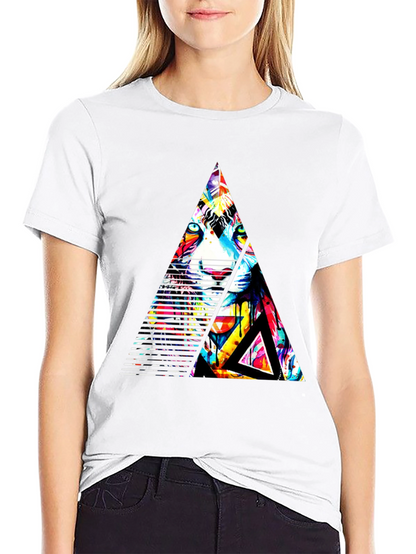 Abstract Triangle Tiger Graphic Tee