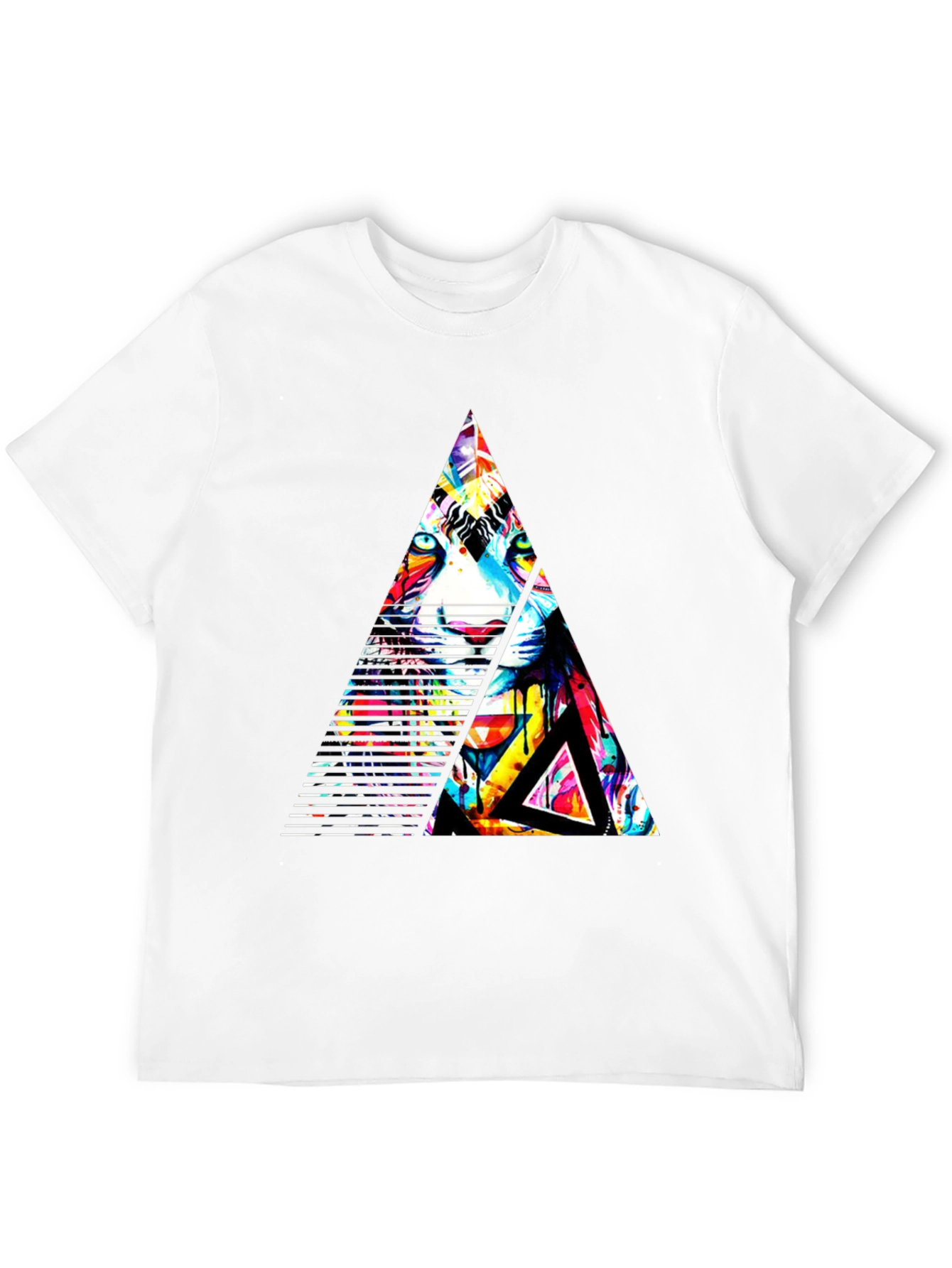 Abstract Triangle Tiger Graphic Tee