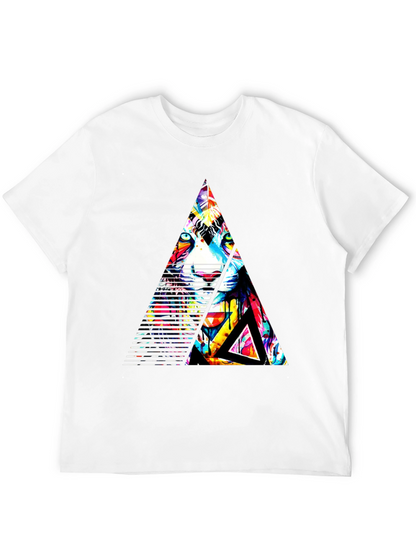 Abstract Triangle Tiger Graphic Tee