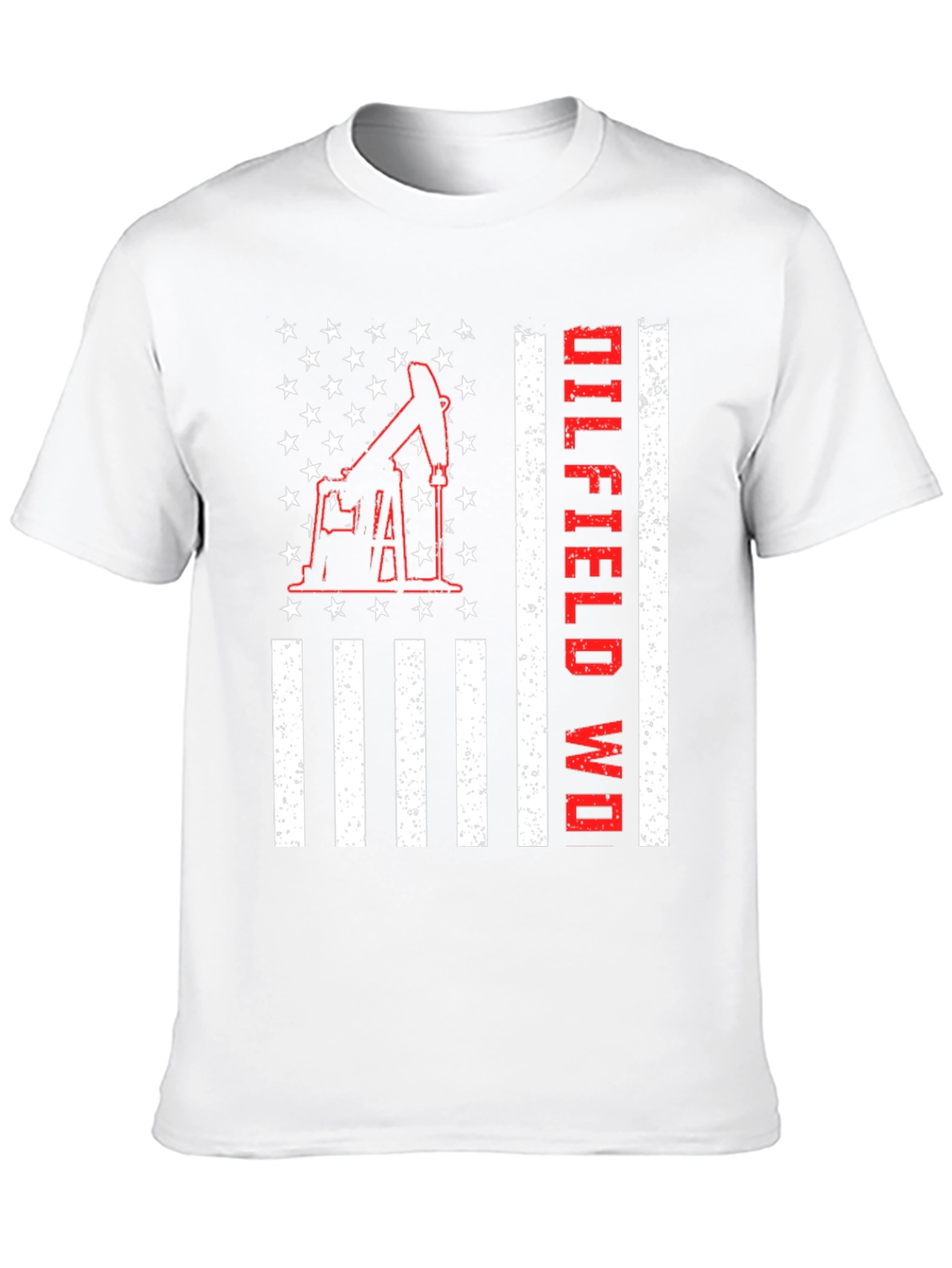 Oilfield Worker American Flag Graphic T-Shirt