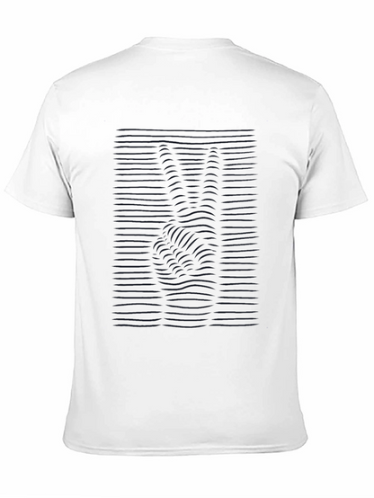 Black Wavy Peace Sign T-Shirt