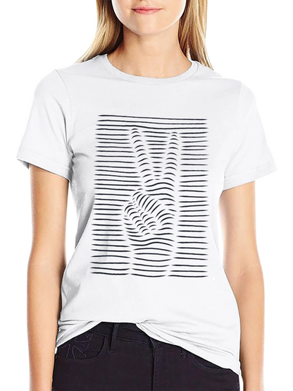 Black Wavy Peace Sign T-Shirt