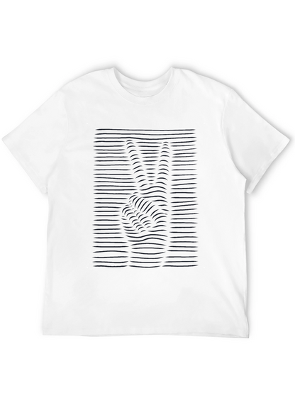 Black Wavy Peace Sign T-Shirt