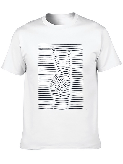 Black Wavy Peace Sign T-Shirt