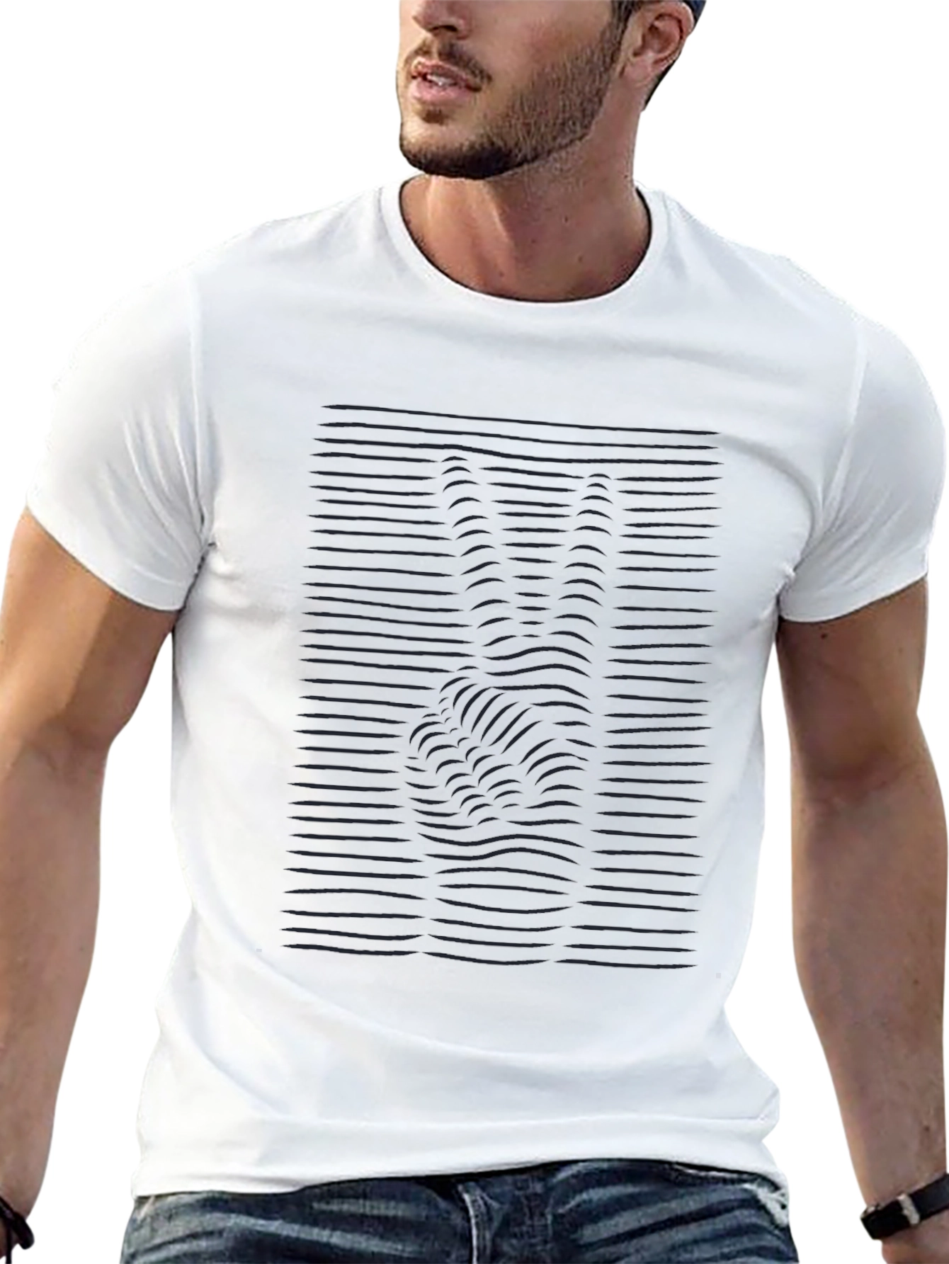 Black Wavy Peace Sign T-Shirt