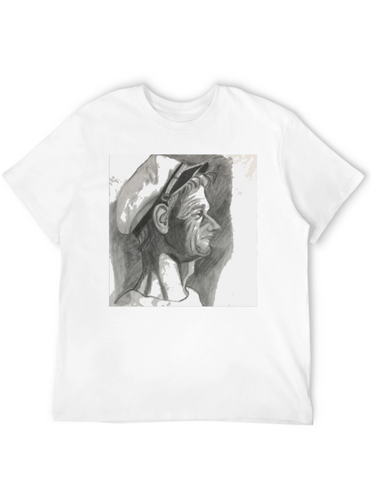 Pencil Portrait Graphic Black T-Shirt