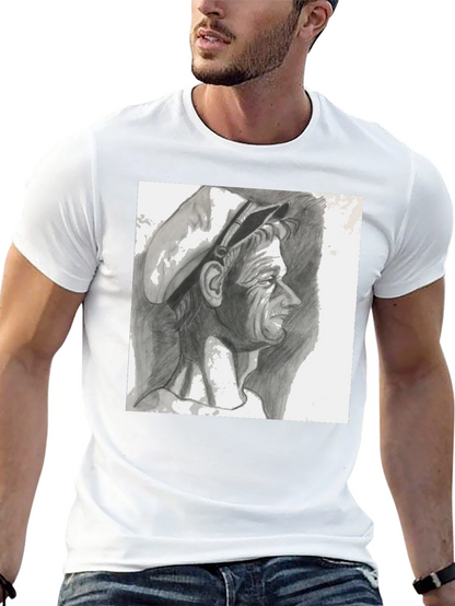 Pencil Portrait Graphic Black T-Shirt