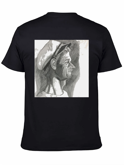 Pencil Portrait Graphic Black T-Shirt