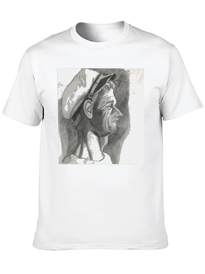 Pencil Portrait Graphic Black T-Shirt