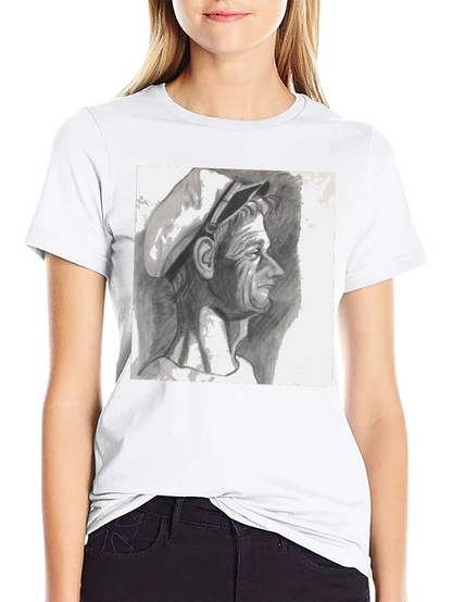 Pencil Portrait Graphic Black T-Shirt