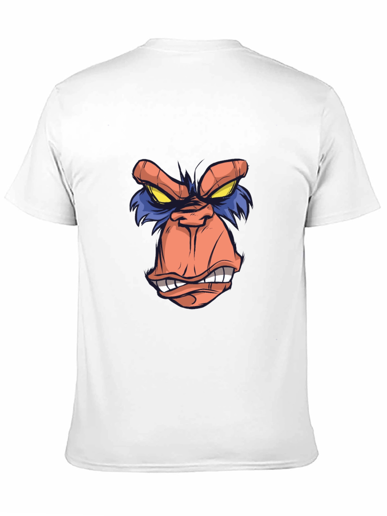 Cartoon Ape Face Graphic Tee - Black