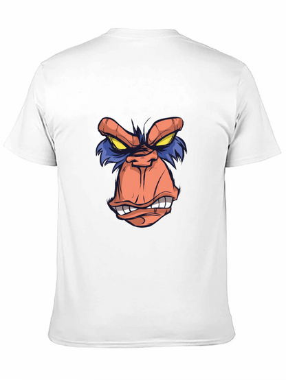 Cartoon Ape Face Graphic Tee - Black