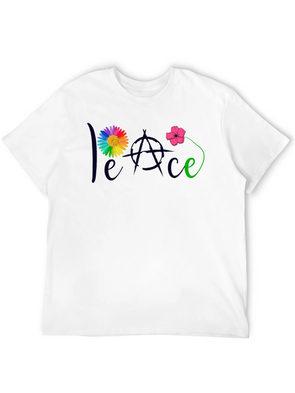 Peace Flower T-Shirt - Mens Black Tee
