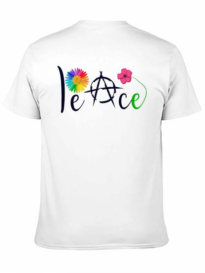 Peace Flower T-Shirt - Mens Black Tee