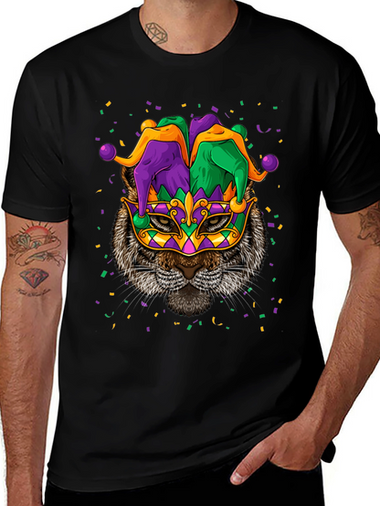 Mardi Gras Cat T-Shirt Unisex Graphic Tee
