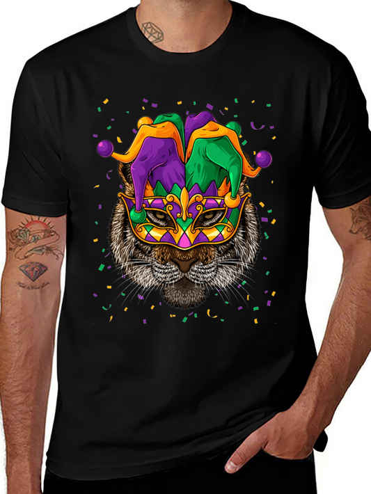 Mardi Gras Cat T-Shirt Unisex Graphic Tee