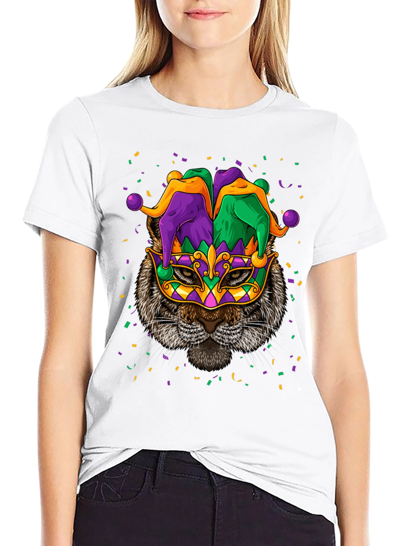 Mardi Gras Cat T-Shirt Unisex Graphic Tee