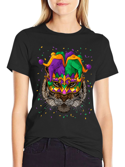 Mardi Gras Cat T-Shirt Unisex Graphic Tee