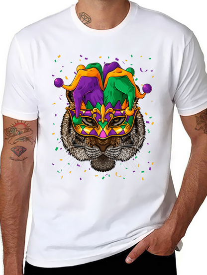 Mardi Gras Cat T-Shirt Unisex Graphic Tee