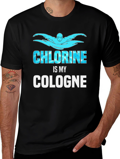 Chlorine is My Cologne Swimmer Black T-Shirt
