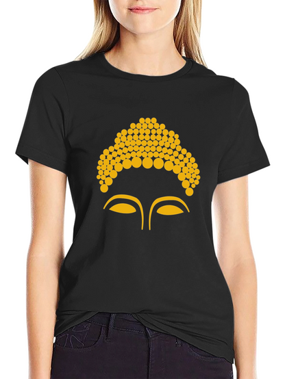 Buddha Face Graphic Tee - Black