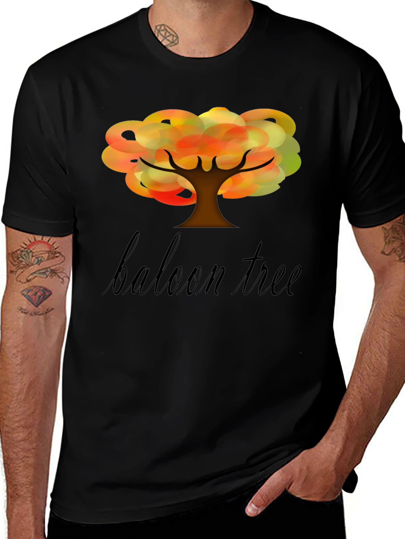 Balloon Tree Graphic Tee - Unique Design
