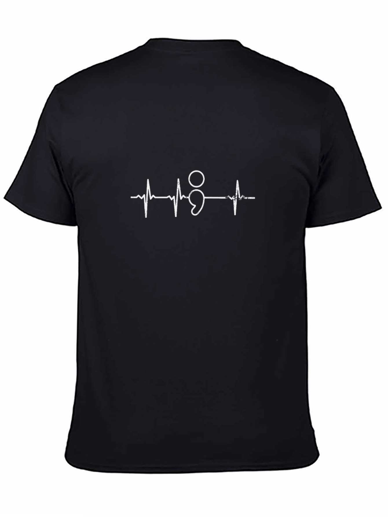 Semicolon Heartbeat Graphic T-Shirt - Black