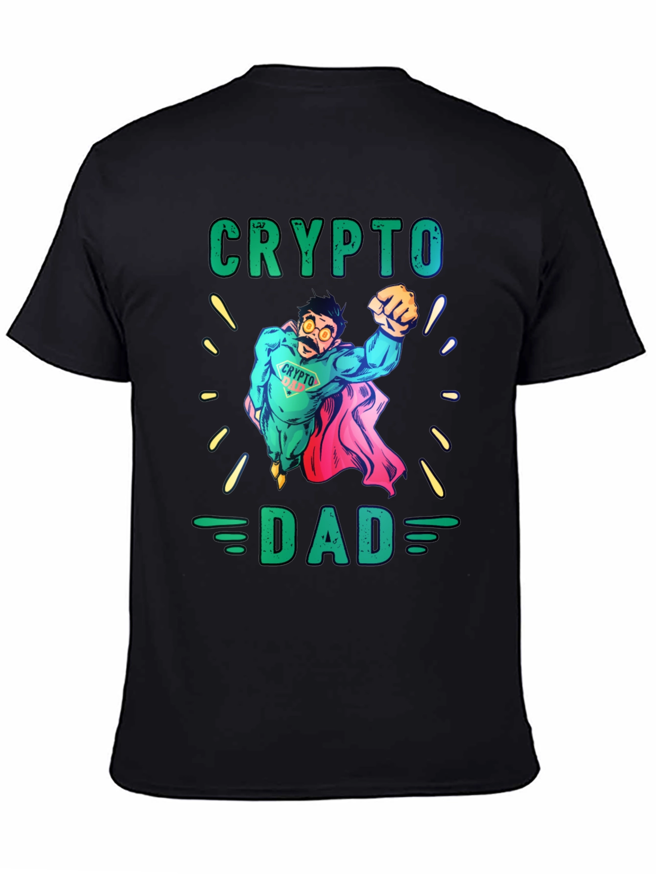 Crypto Dad Superhero Graphic T-Shirt