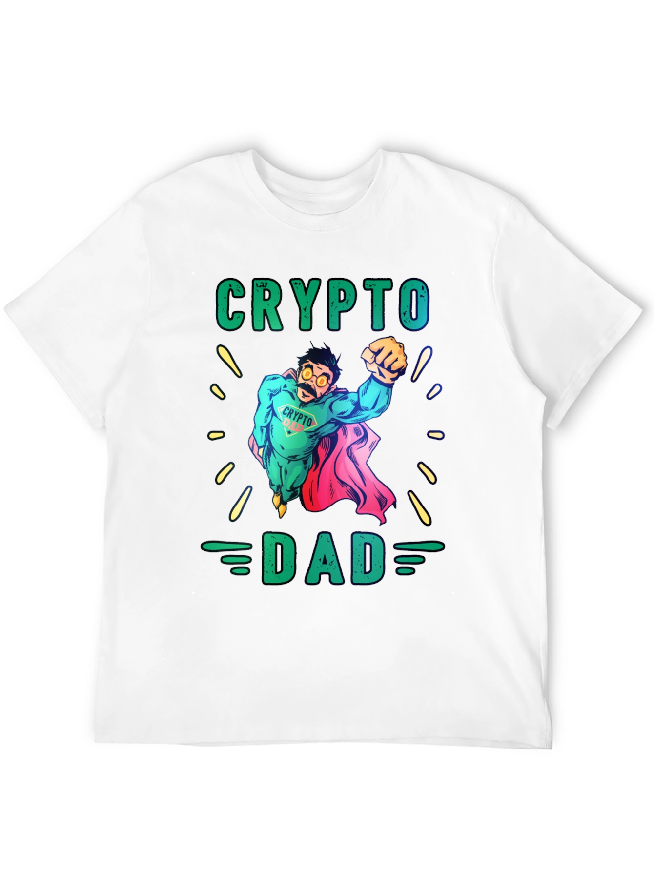Crypto Dad Superhero Graphic T-Shirt
