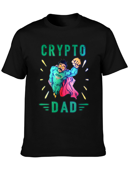 Crypto Dad Superhero Graphic T-Shirt