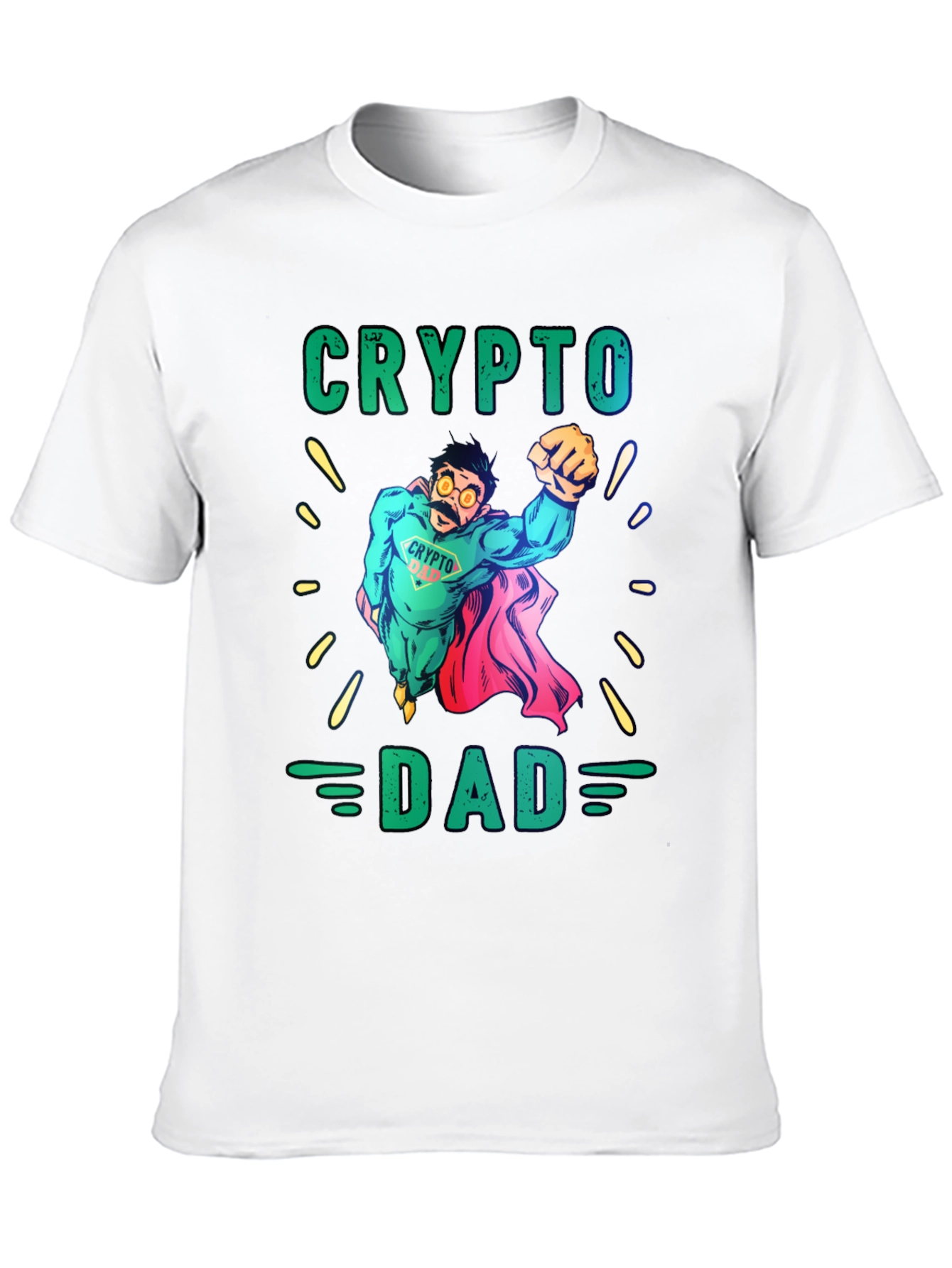 Crypto Dad Superhero Graphic T-Shirt