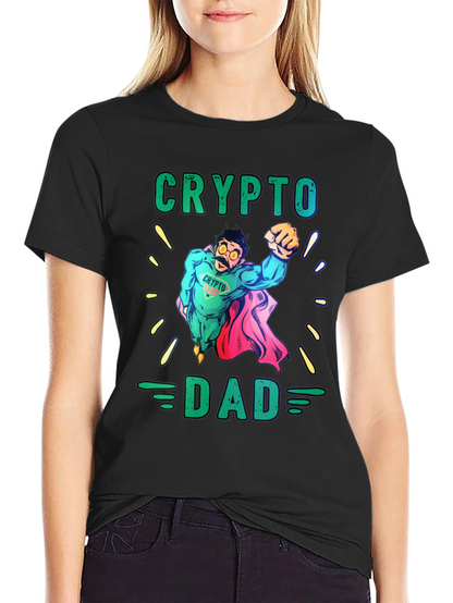 Crypto Dad Superhero Graphic T-Shirt