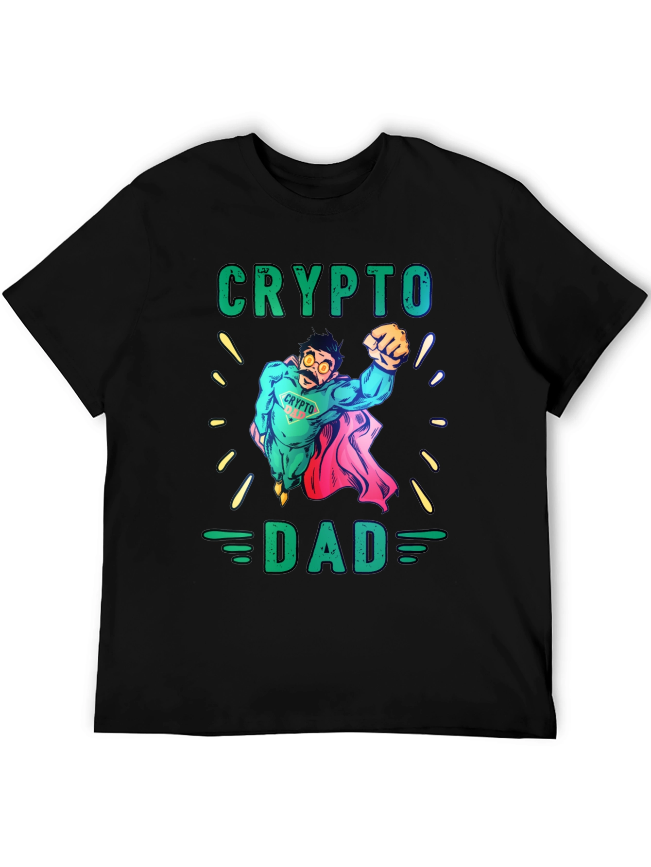 Crypto Dad Superhero Graphic T-Shirt