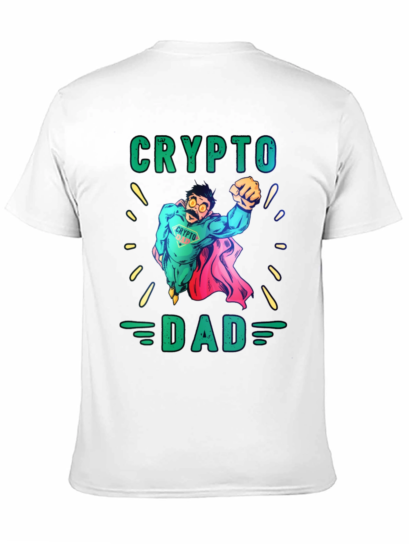 Crypto Dad Superhero Graphic T-Shirt