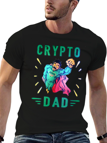 Crypto Dad Superhero Graphic T-Shirt