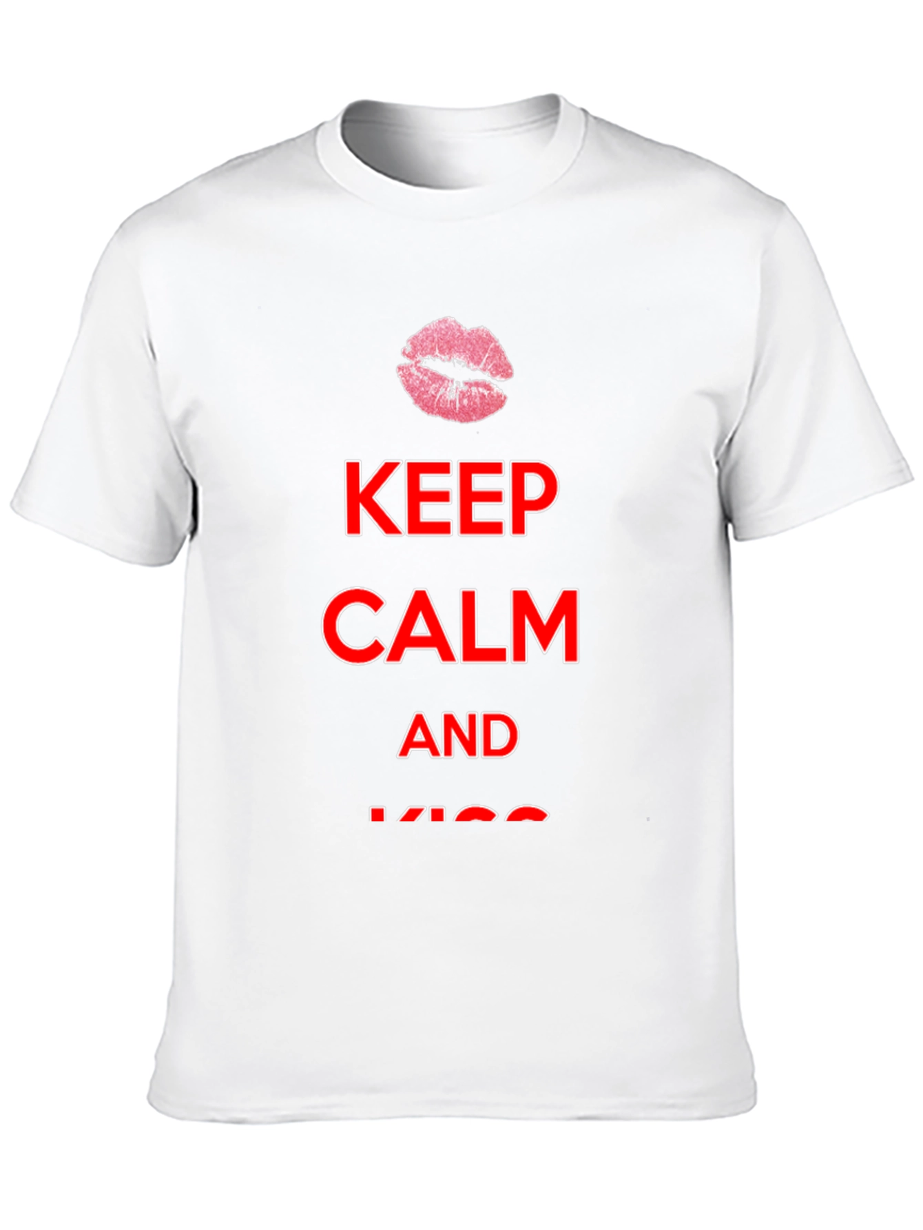 Keep Calm Kiss Mens Black Tee