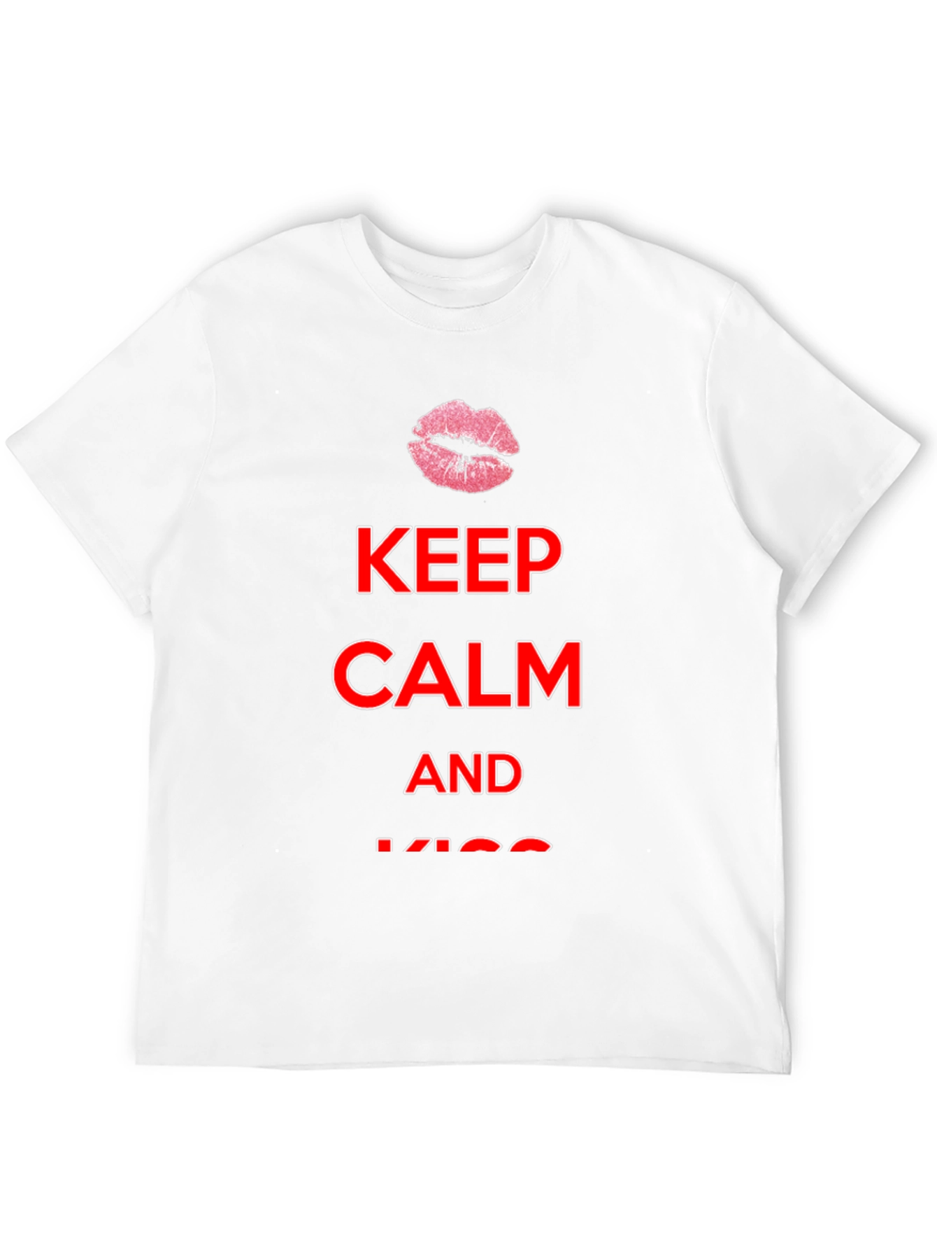 Keep Calm Kiss Mens Black Tee
