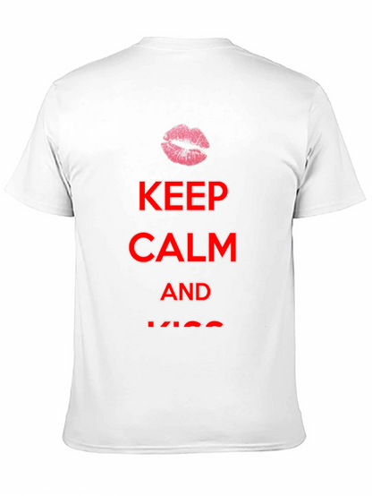 Keep Calm Kiss Mens Black Tee