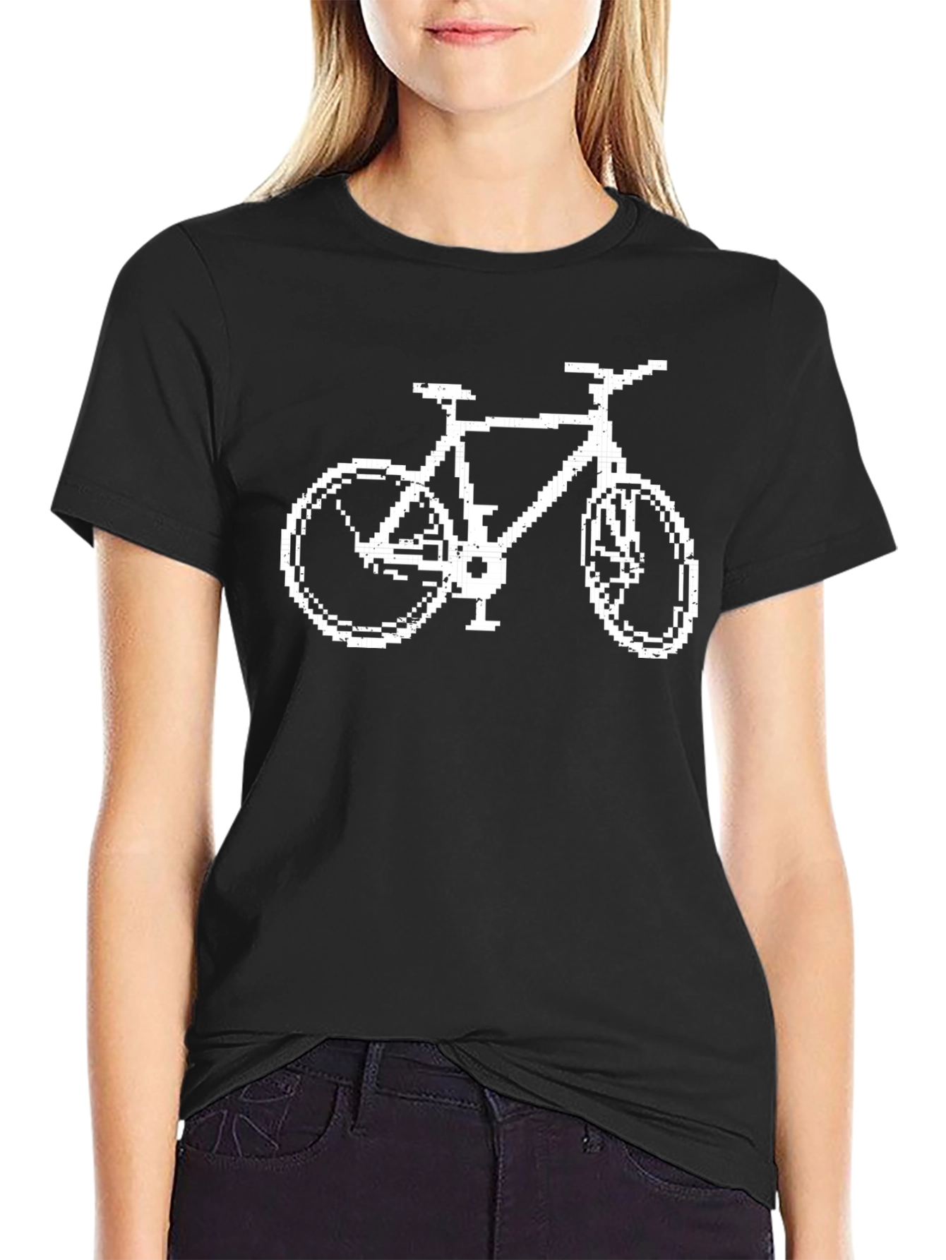 Pixel Bike Graphic T-Shirt - Cool Retro Design