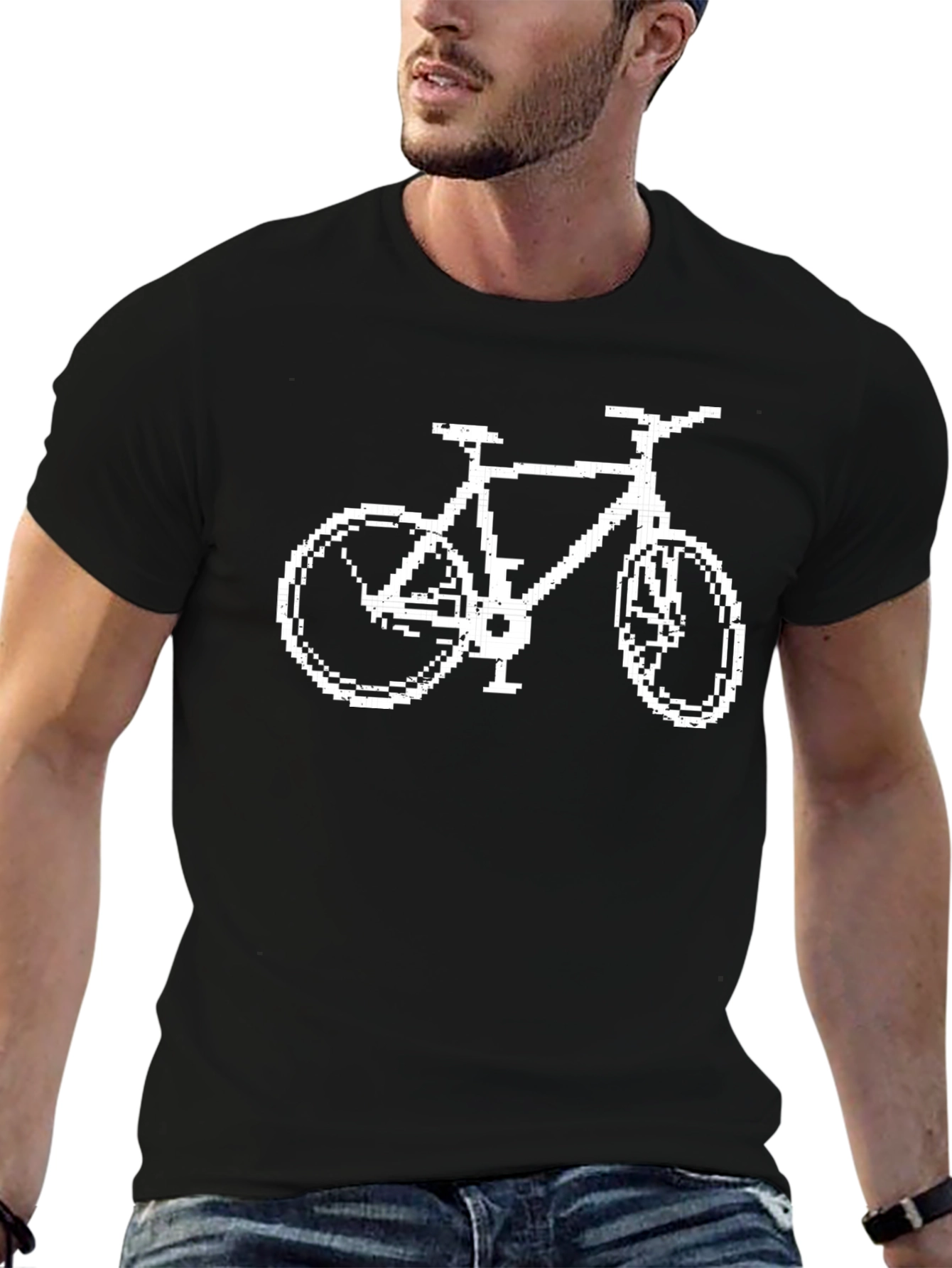 Pixel Bike Graphic T-Shirt - Cool Retro Design