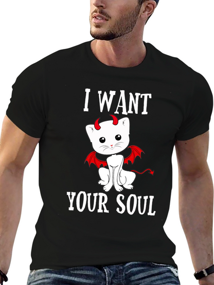 I Want Your Soul Devil Cat T-Shirt