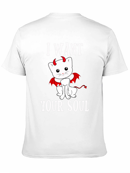 I Want Your Soul Devil Cat T-Shirt