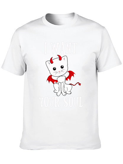 I Want Your Soul Devil Cat T-Shirt